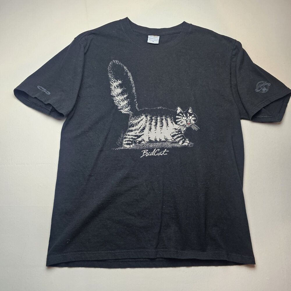 Crazy Shirts Hawaii Original Bad Cat B. Kliban Graphic Tee Black Medium